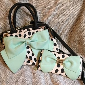 Betsey Johnson Ready, Set, Bow Purse and Wallet